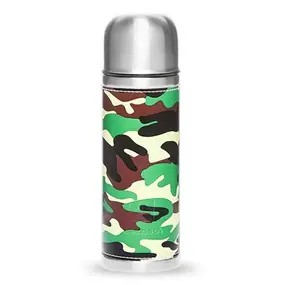 Термос Арктика 108-500X питьевой в кожаной оплетке, khaki 0.5 khaki 1