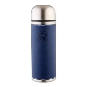 Термос Арктика 108-1000 питьевой в кожаной оплетке, blue 1 blue 1