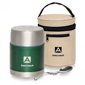 Термос Арктика 306-600A с широким горлом в чехле, green 0.6 green 1