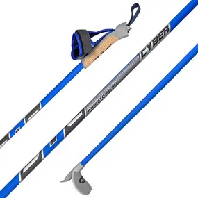 Палки для беговых лыж STC Cyber графит 60% 170 silver/blue 1