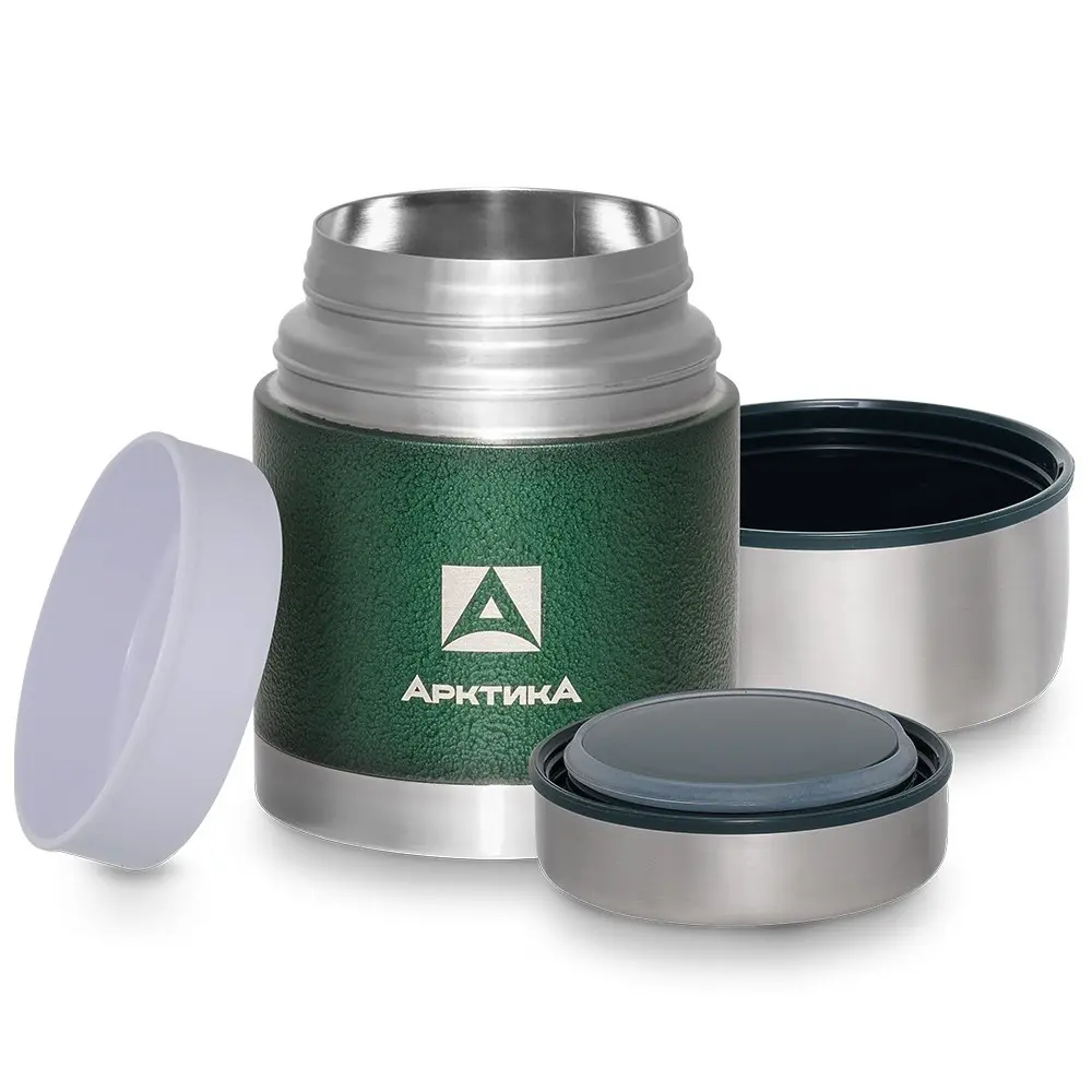 Термос Арктика 306-600A с широким горлом в чехле, green 0.6 green 3