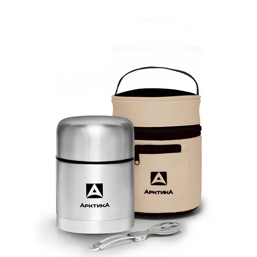 Термос Арктика 301-500А с широким горлом в чехле, steel 0.5 steel 3