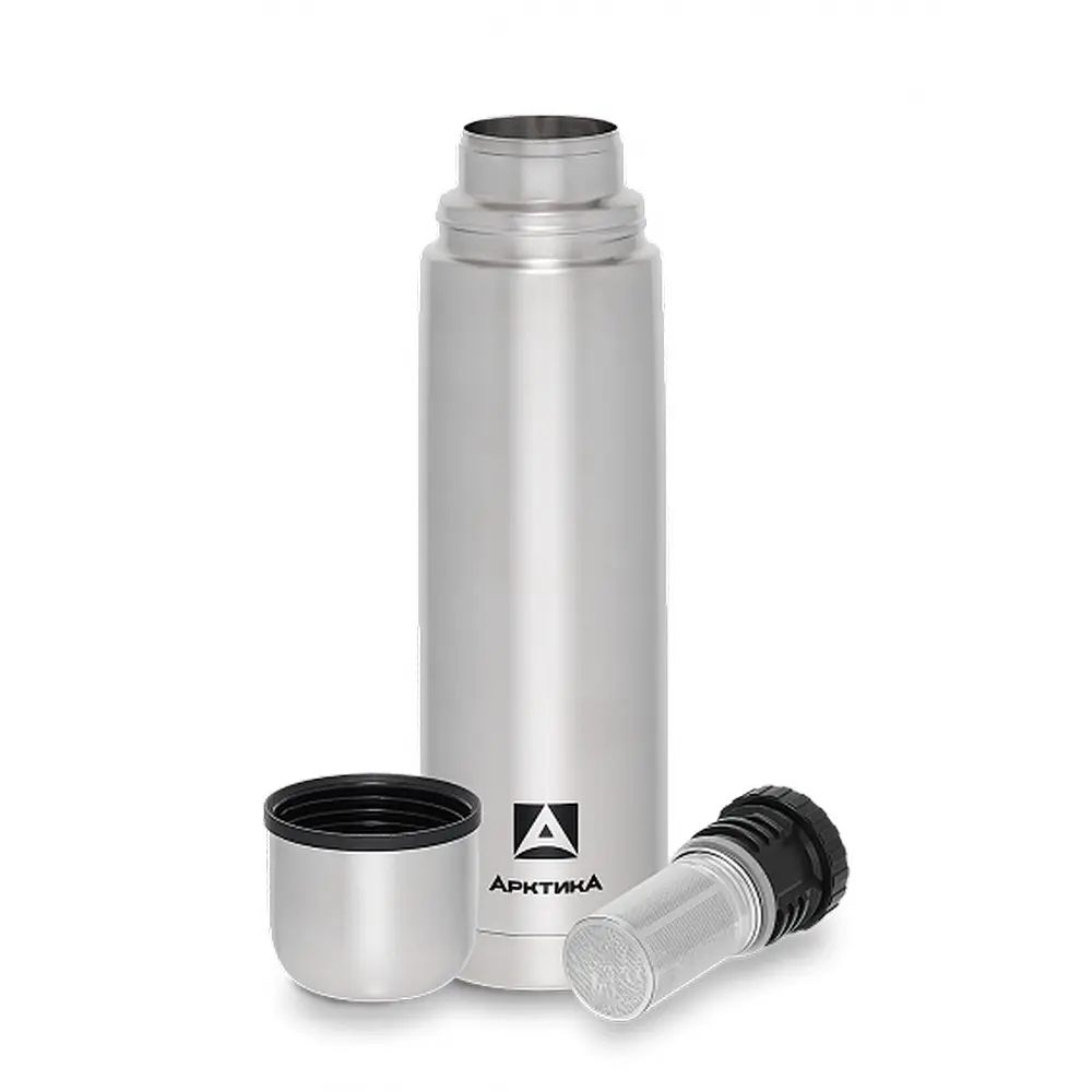 Термос Арктика 101-1000C питьевой с ситечком, steel 1 steel 2