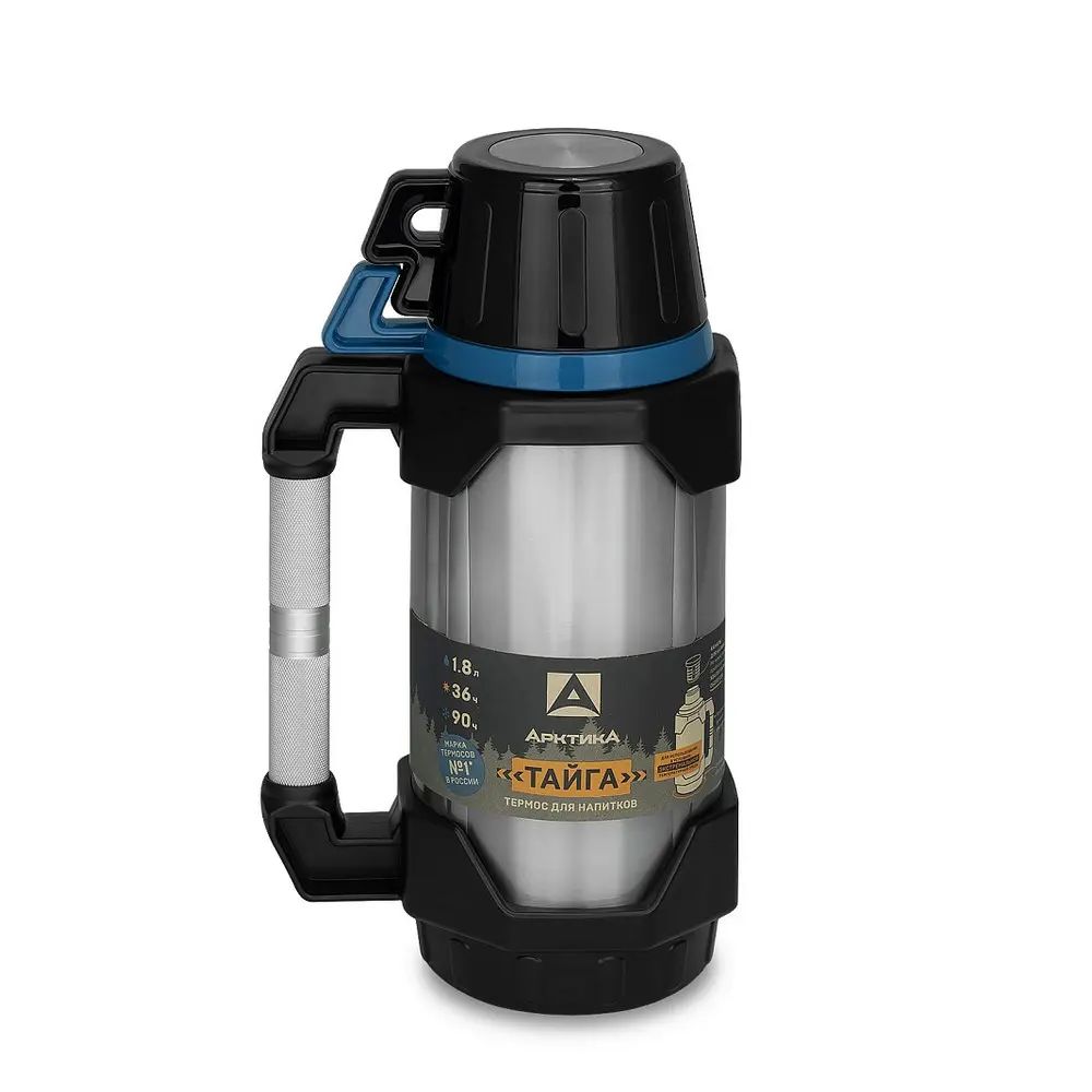 Термос Арктика 110-1800 питьевой, black/blue 1.8 black/blue 1