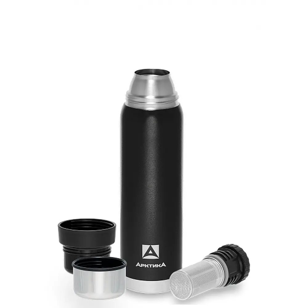 Термос Арктика 106-900C питьевой с ситечком, black 0.9 black 3